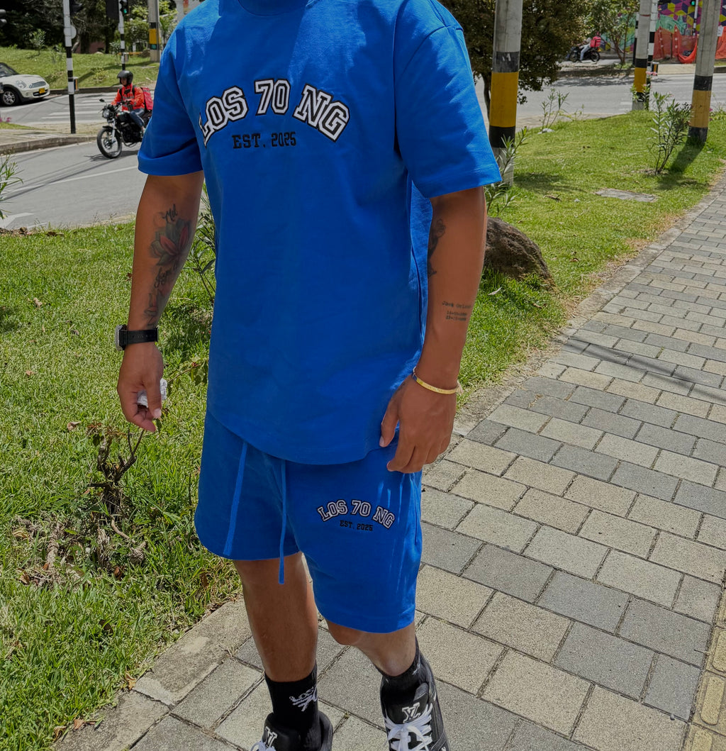 “LOS 70 NG” SHORT PANT SET 
(BLUE)
