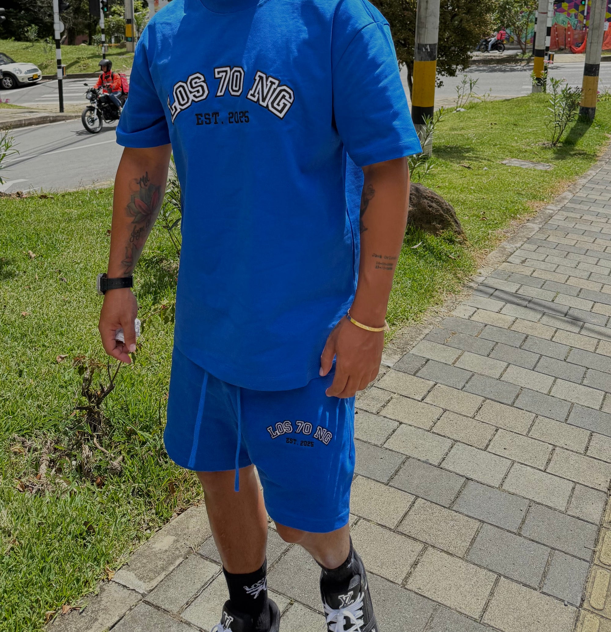“LOS 70 NG” SHORT PANT SET 
(BLUE)