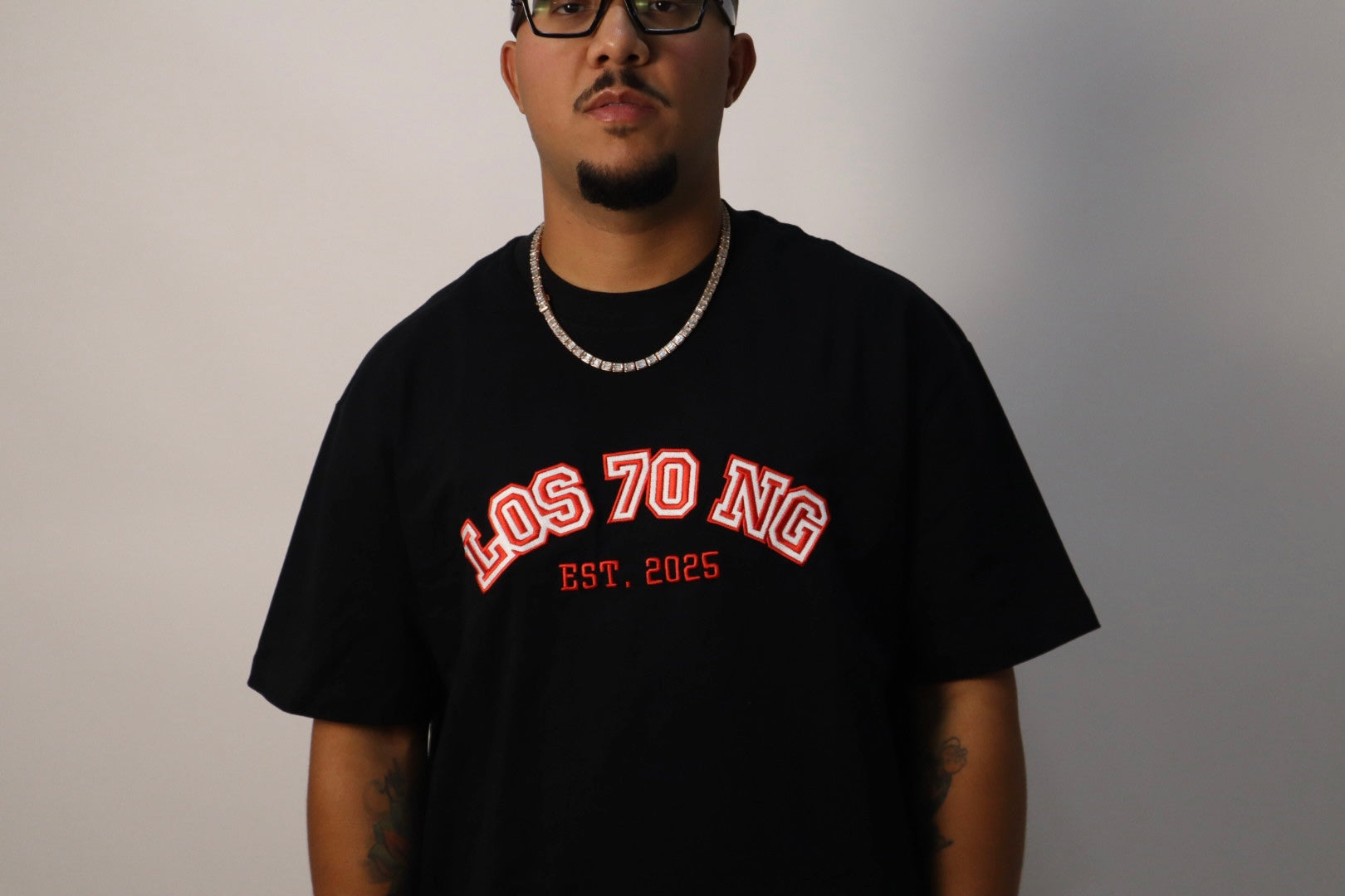 “LOS 70 NG” SHORT PANT SET (BLACK WITH RED)
