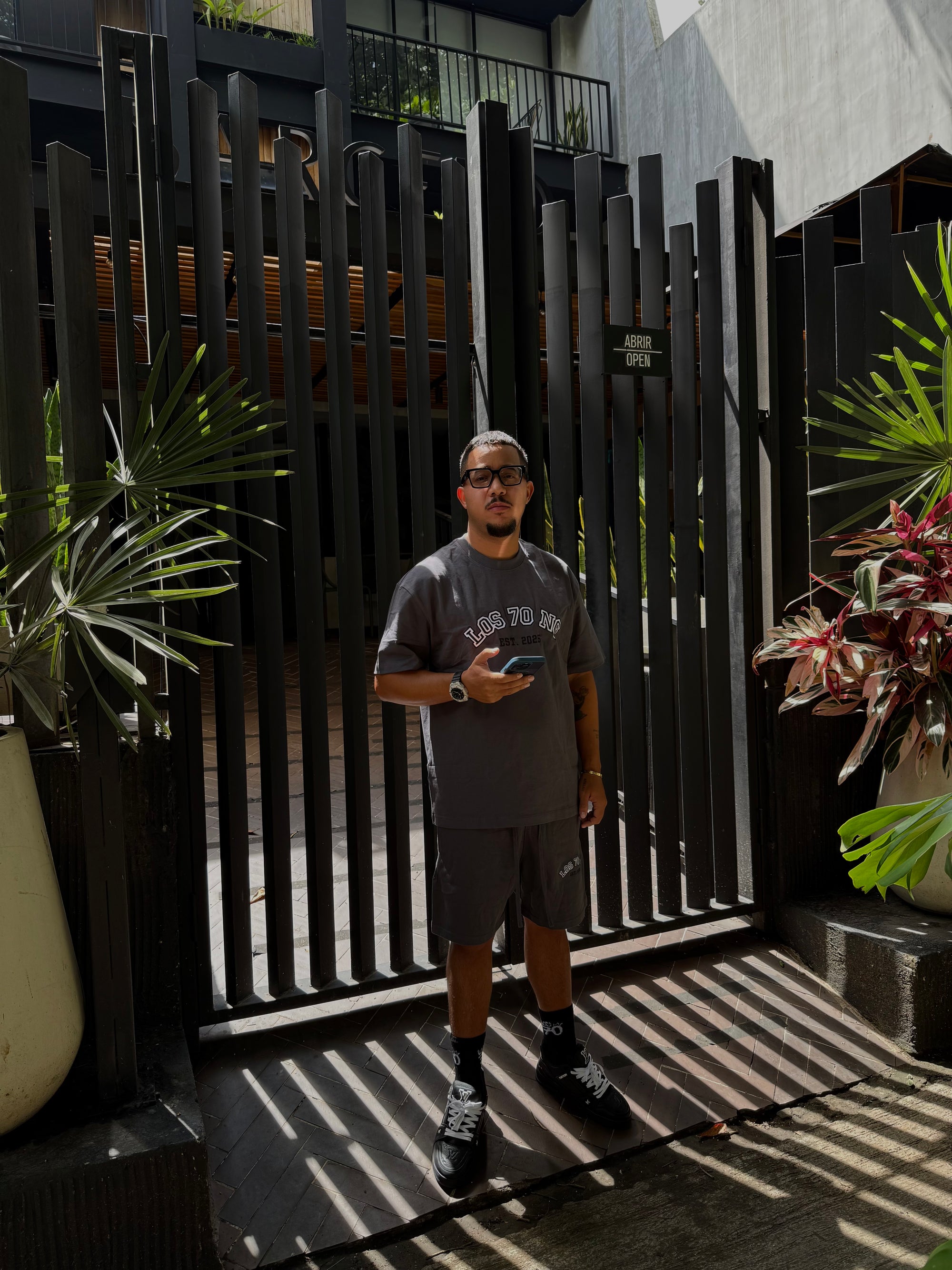 “LOS 70 NG” SHORT PANT SET (GRAY)
