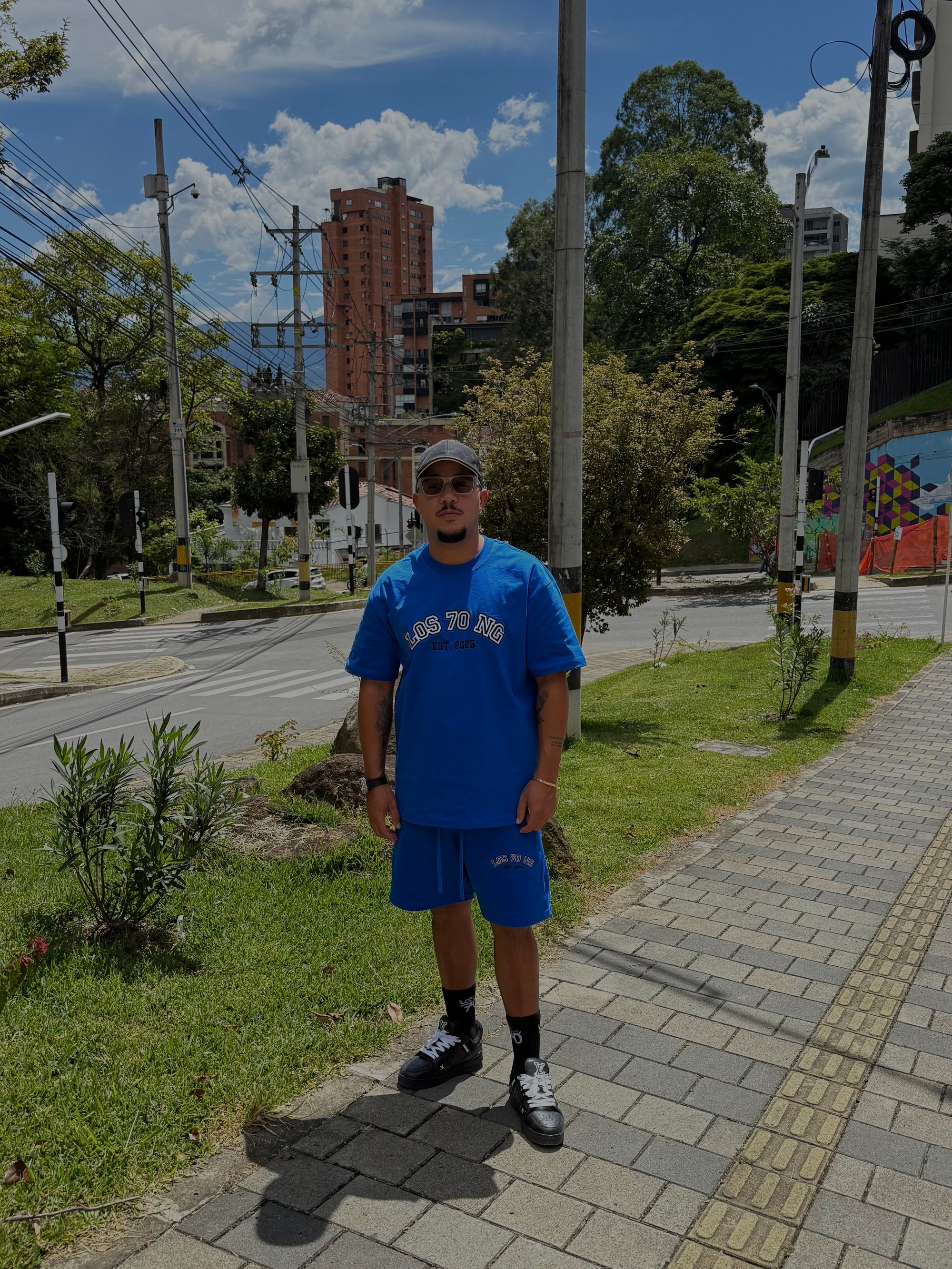 “LOS 70 NG” SHORT PANT SET 
(BLUE)